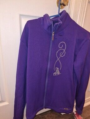 Adult MONDOR skating Purple Full-Zip Fleece Jacket Skate Design Nwt Xl